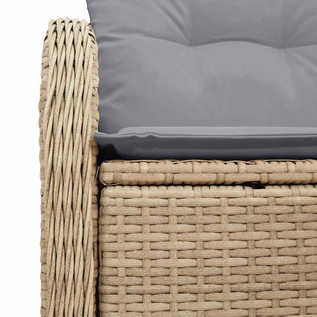 Gartensofa mit Kissen Beige 121 x 62 x 69cm Poly-Rattan